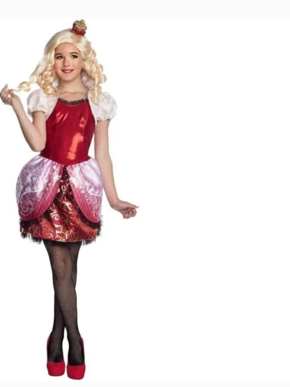 Apple White Ever After High Halloween Costume 8/10 Dress, Jacket, Tights Girls